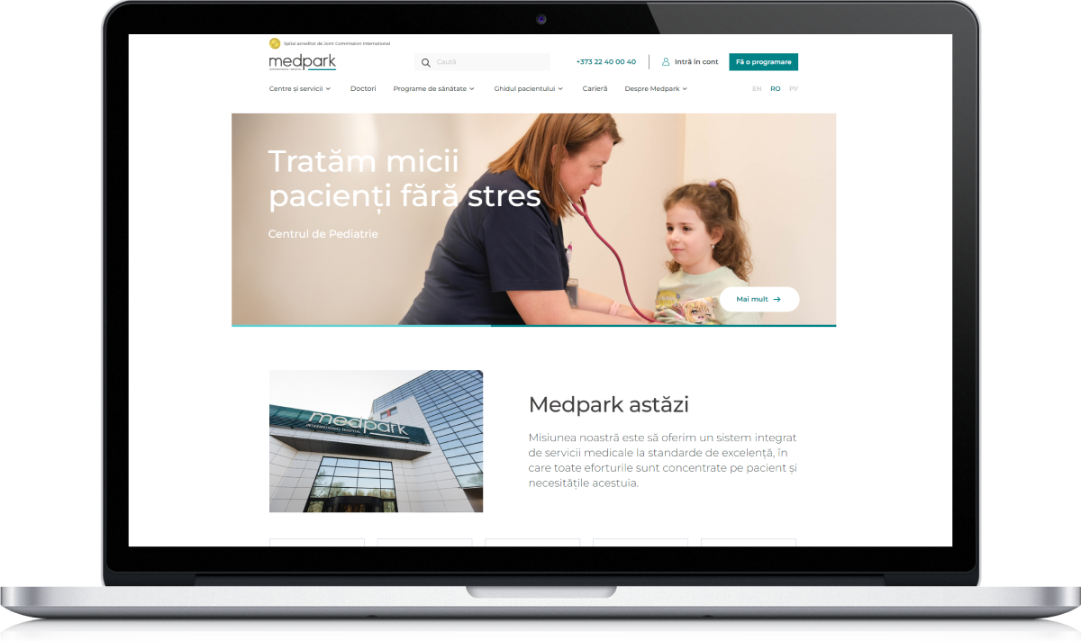 Рефакторинг сайта  MEDPARK.md